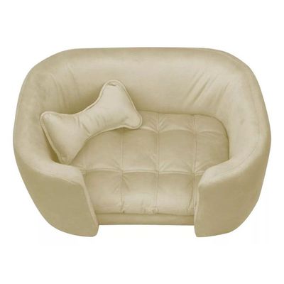 Cama Pet Poltrona Baby Hanna Veludo - Ssx Multicoisas Cor Bege