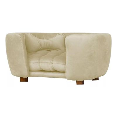 Cama Pet Poltrona Baby Hanna Veludo - Ssx Multicoisas Cor Bege