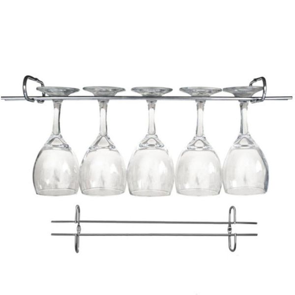 2 Suporte Organizador De Armário Porta Taças Cromado 35cm