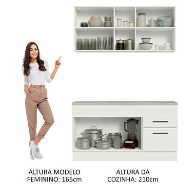 Cozinha Compacta 150001 Com Armário E Balcão Branco Branco