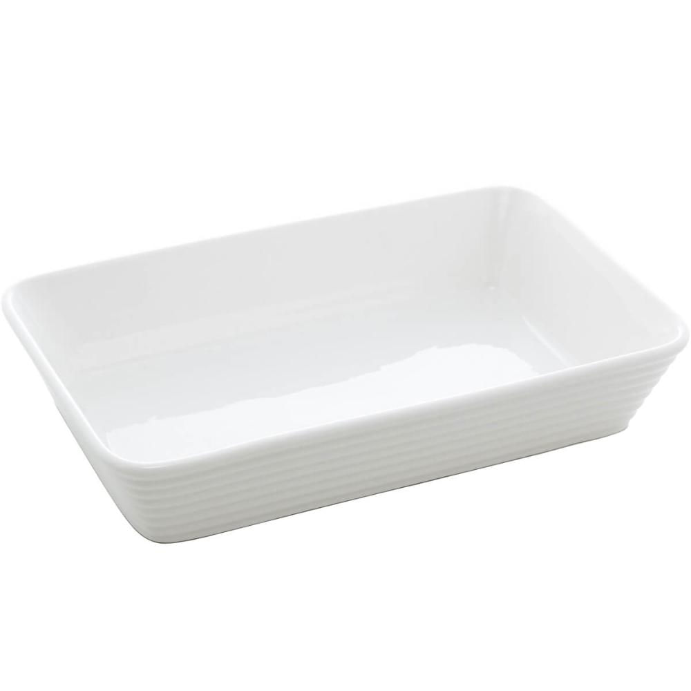 Assadeira de Porcelana Branca 1,5L Refratário Retangular Ser