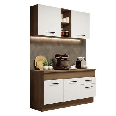 Cozinha Compacta 150001 Com Armário E Balcão Rustic/branco