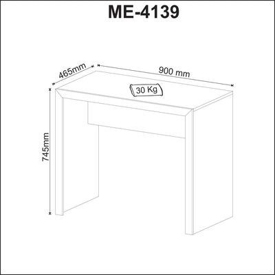 Mesa para Escritório 90cm ME4139 Branco Tecnomobili