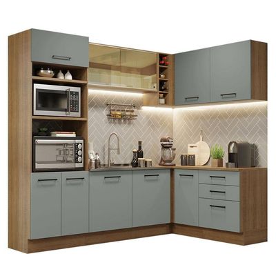 Cozinha Completa 399001 Com Armário E Balcão Rustic/Cinza