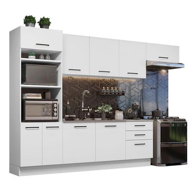 Cozinha Completa 330001 Com Armário E Balcão Branco Branco