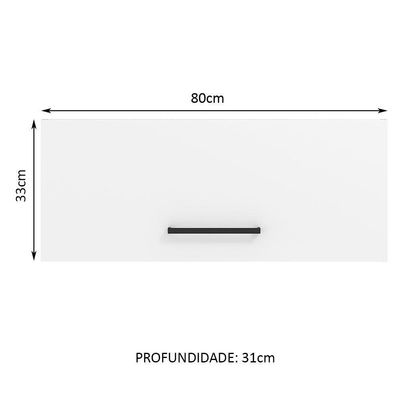 Armário Aéreo 80Cm 1 Porta Basculante Rustic/branco