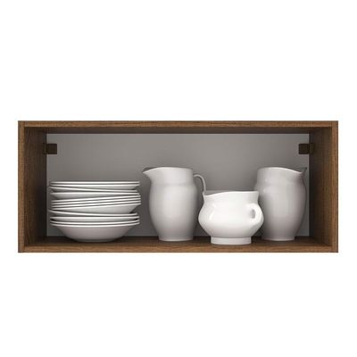 Armário Aéreo 80Cm 1 Porta Basculante Rustic/branco
