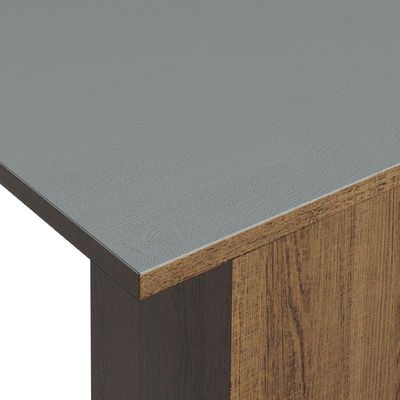 Conj. Mesa Tampo De Madeira 4 Cadeiras Rustic/Cinza/silver