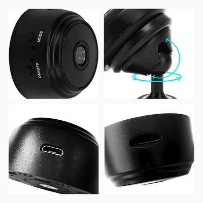 Mini Câmera A9 Wi-Fi Full HD com Visão 150°, Gravação em Cartão SD e App para Celular