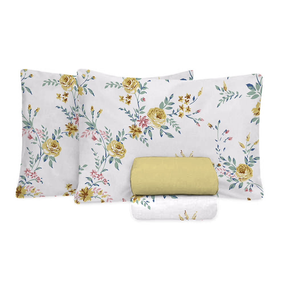 Jogo de Cama King Size 180 Fios Fiori - Carmen V (7379-5)