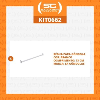 Kit - 4 Réguas Para Ponta De Gôndola 73cm - Sa Gôndolas