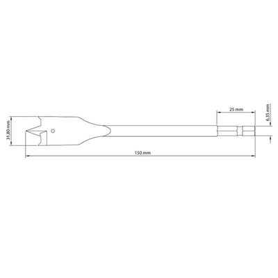 Broca Para Madeira Com Ponta Chata 1.1/4" 150 Mm Tramontina Em Aço Especial Tramontina