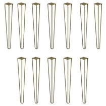 Kit 12 Pés De Metal 60 Cm Mesa De Canto Aparador Dourado