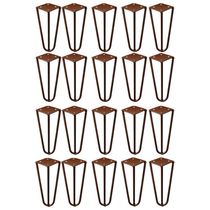 Kit 20 Pés De Metal 15 Cm Legs Mesas De Centro Puffs Bronze