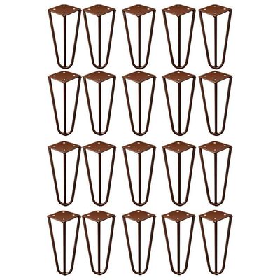 Kit 20 Pés De Metal 15 Cm Legs Mesas De Centro Puffs Bronze