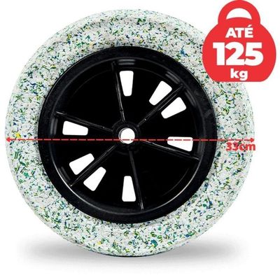 Roda Pneu Maciço Macia 3,25 X 8 X 3-4" (19mm) - Force