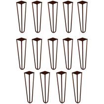 Kit 14 Pés De Metal 30 Cm Mesa De Canto Rack E Puffs Bronze
