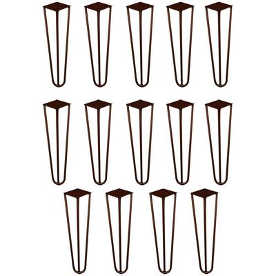 Kit 14 Pés De Metal 30 Cm Mesa De Canto Rack E Puffs Bronze