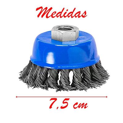 Escova Rotativa De Aço Para Lixadeira 65mm 2.5" Danmi®