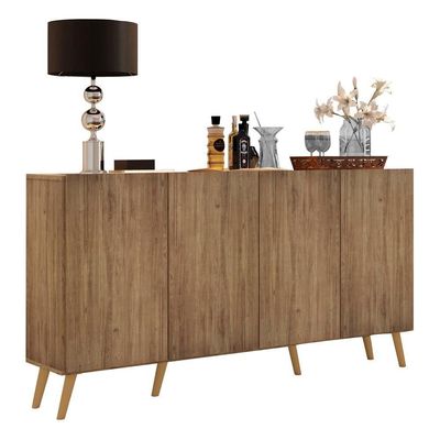 Aparador Buffet Retrô Multimóveis 4 Portas Rustic/natural