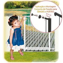 Grade Portão Pet Bebê Divisor Ambiente 118 A 123 Cm Preto