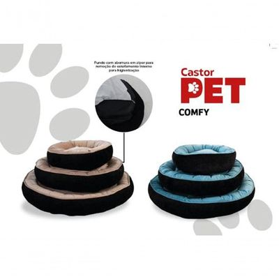 Cama Pet Comfy Preto-azul 70x70x20cm