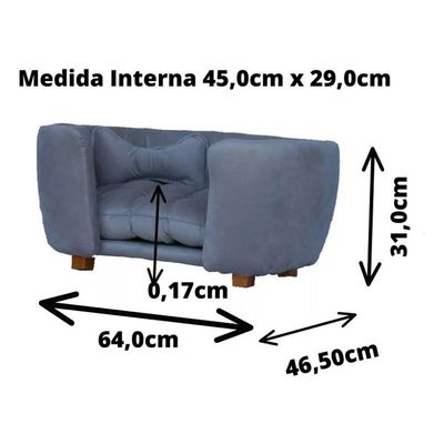 Cama Pet Poltrona Baby Hanna Veludo - Ssx Multicoisas Cor Cinza