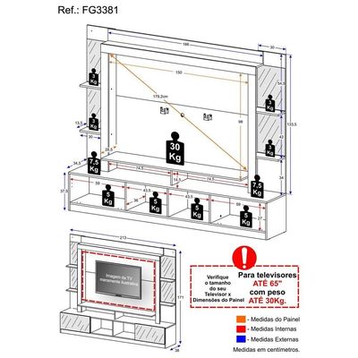 Estante Com Espelho E Suporte Para Tv Até 65´´ Oslo Fg3381 Preta/madeirada