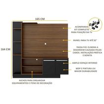 Estante Com Suporte Para Tv Até 55´´ Denver Fg3069 Madeirada/preta