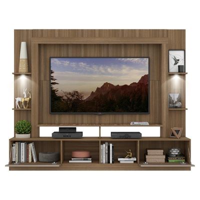 Estante Com Leds Para Tv Até 65´´ Berlim Fg3392 Madeirada/lacca Fumê