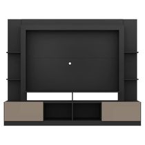 Estante Com Suporte Para Tv Até 65´´ Moscou Fg2747 Preta/lacca Fumê