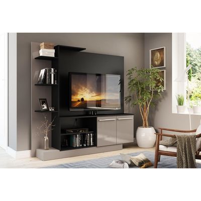 Estante Para Tv Até 55´´ Denver Fg2473 Preta/lacca Fumê