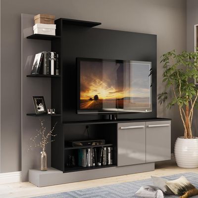 Estante Para Tv Até 55´´ Denver Fg2473 Preta/lacca Fumê