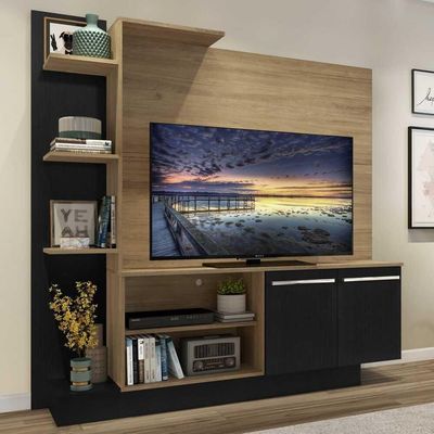 Estante Para Tv Até 55´´ Denver Fg2473 Rustic/preta