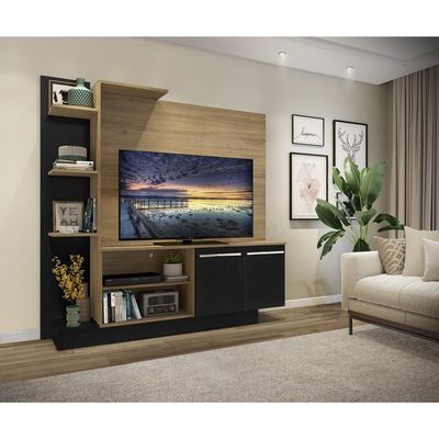 Estante Para Tv Até 55´´ Denver Fg2473 Rustic/preta