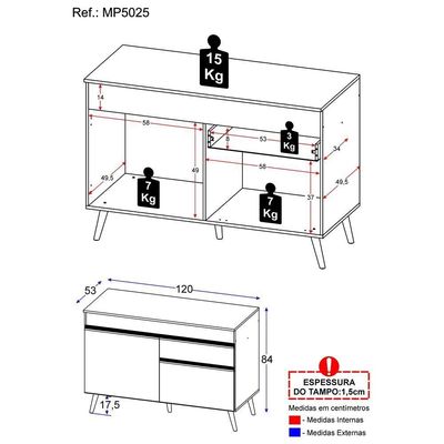 Gabinete Banheiro 2 Portas E 1 Gav Retrô 70cm Mp5025 Branco