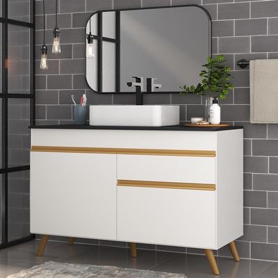 Gabinete Banheiro 2 Portas E 1 Gav Retrô 70cm Mp5025 Branco