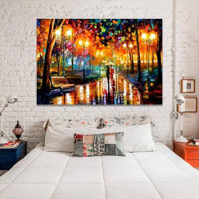 Quadro Decorativo Pintura Leonid Afremov Praça Pequeno 60x40