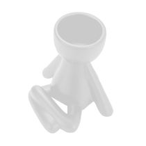 Vaso Decorativo Bravadecor Bob Robert Planta Em Cerâmica Branco