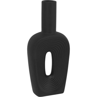 Vaso Decorativo Enfeite Casa Cerâmica 24x10x3cm Preto