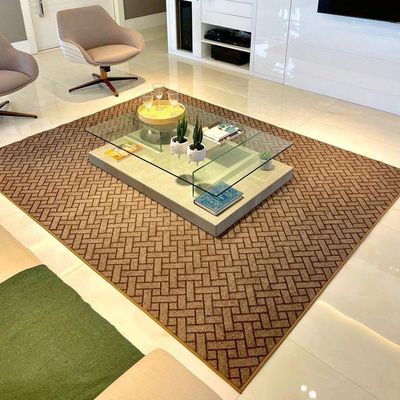 Tapete Carpete Elegante Trama 2,00 X 2,50 Titulos Cor Marrom