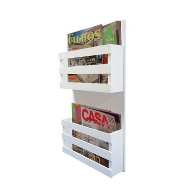 Revisteiro De Parede Porta Revistas Livros Branco Laca