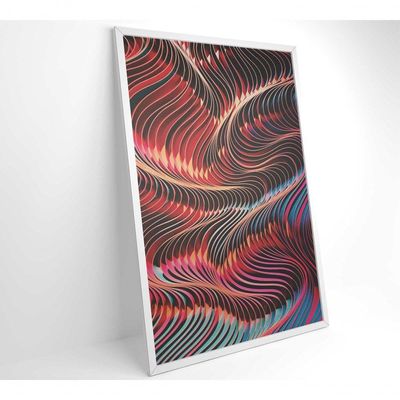Quadro Abstrato Ondulações 80x120 Cm Adesivo Fotográfico