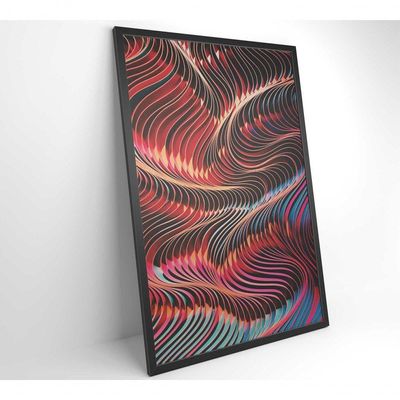 Quadro Abstrato Ondulações 80x120 Cm Adesivo Fotográfico