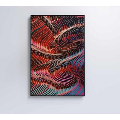 Quadro Abstrato Ondulações 80x120 Cm Adesivo Fotográfico