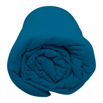 Lençol Portallar King Com Elástico Malha 100% Algodão Premiun Classic Azul