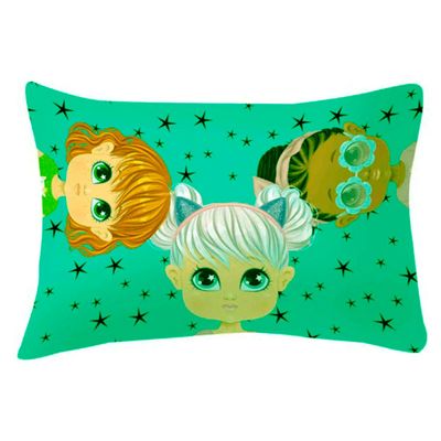 Kit Fronha Portallar Malha 100% Algodão Estampa Localizada Girl e Juju (02 Unidades) Branco