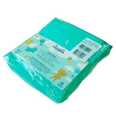 Cueiro Duplo Tecebem Baby Malha Liso kinder 80cmx90cm Verde