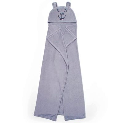 Manta com Capuz Buettner Microfibra Infantil Teddy 90cmx90cm Cinza Claro
