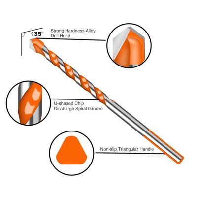 Kit 6 Broca De Torção Triangular Multifuncional 4/5/6/8/10/12mm